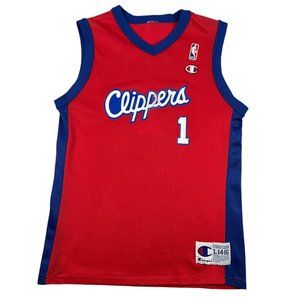 Vintage Champion 90's Los Angeles Clippers Basketball Jersey Youth Boy Large